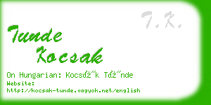 tunde kocsak business card